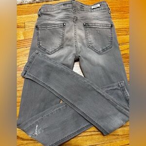 Gray Tone Denim Stretch Jeans Brandy Melville Skinny Leg